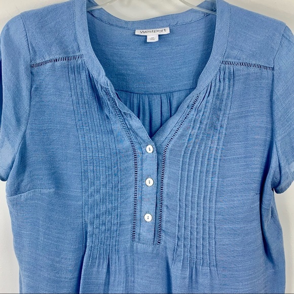Westport Chambray Blue Top‎ M - Picture 3 of 11